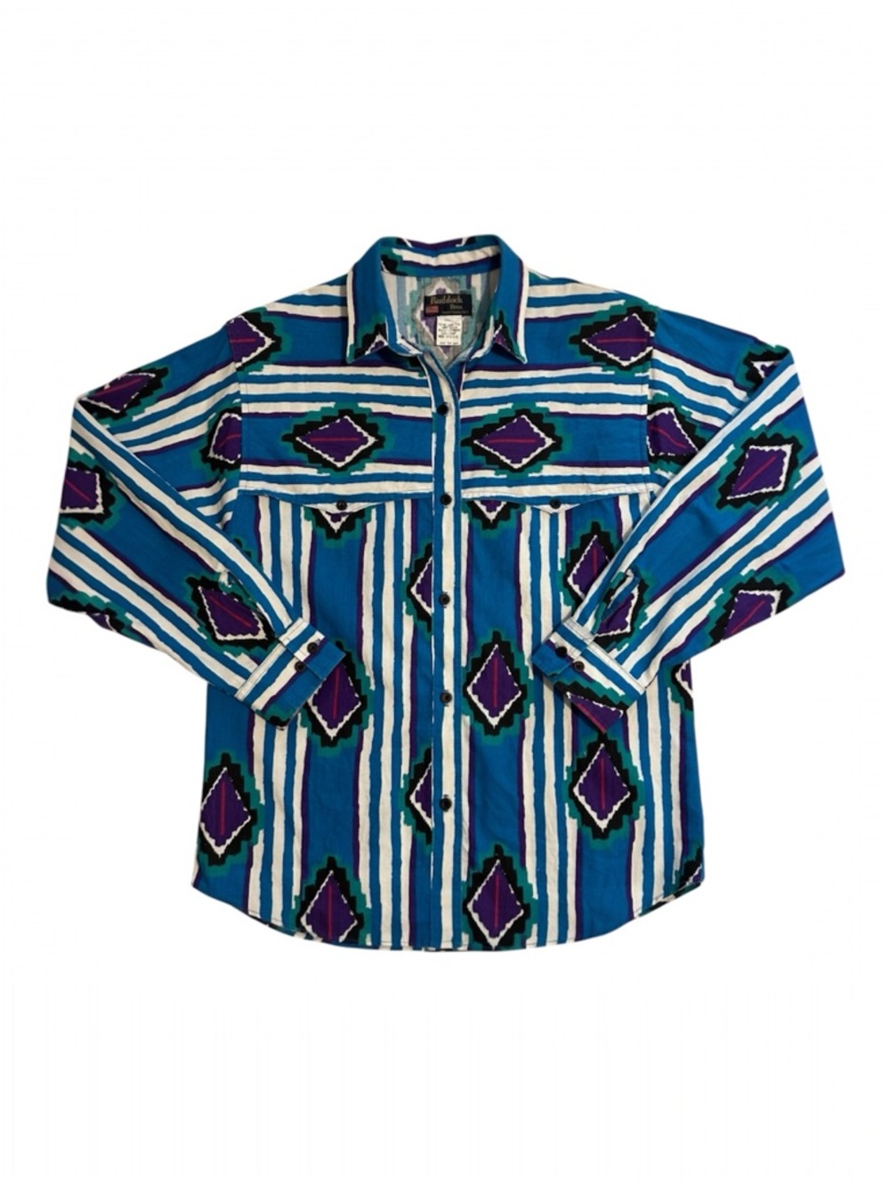 Vintage Ruddock Bros Western Roper Rodeo Button Down Colourful Long Sleeve Small